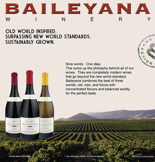 Baileyana Winery Ad Campaign: Subway AD